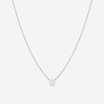 18K White Gold Diamond Necklace // 16" // New