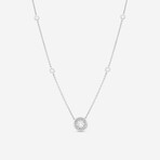 18K White Gold Diamond Cluster Pendant // 16" // New