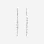 18K White Gold Diamond Hoop-Drop Earrings // New