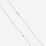 18K White Gold Diamond Cluster Necklace // 18" // New