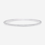 18K White Gold Diamond Bangle Bracelet // 6" // New