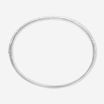18K White Gold Diamond Bangle Bracelet // 6" // New