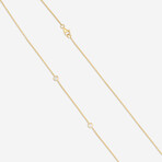 18K Yellow Gold Diamond Cluster Pendant Necklace // 18" // New