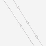 18K White Gold Diamond Station Necklace // 16"-18" // New