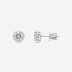 18K White Gold Diamond Stud Earrings // New