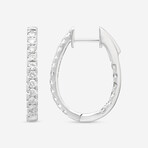 18K White Gold Inside-Out Diamond Hoop Earrings II // New