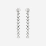 18K White Gold Diamond Drop Earrings // New