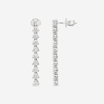 18K White Gold Diamond Drop Earrings // New