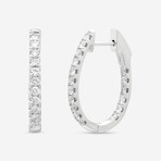 18K White Gold Inside-Out Diamond Hoop Earrings II // New