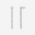 18K White Gold Diamond Drop Earrings // New