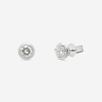 18K White Gold Diamond Stud Earrings // New