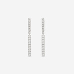 18K White Gold Diamond Hoop-Drop Earrings I // New