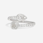 18K White Gold Diamond Wrap Ring // Ring Size: 6.25 // New