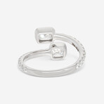 18K White Gold Diamond Single-Wrap Ring // Ring Size: 6 // New
