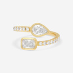18K Yellow Gold Diamond Wrap Ring // Ring Size: 6.25 // New