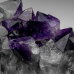 Genuine Amethyst Crystal Cluster On a Wooden Stand