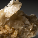 Golden Barite on calcite from Meikle Mine, Elko County, Nevada