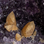 Genuine Calcite in Amethyst Cluster Geode from Uruguay