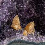 Genuine Calcite in Amethyst Cluster Geode from Uruguay