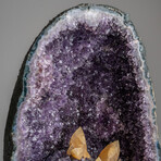 Genuine Calcite in Amethyst Cluster Geode from Uruguay