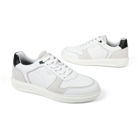 Acton Court Leather & Suede Sneaker // White + Navy (UK: 7)