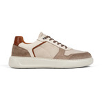 Acton Court Leather & Suede Sneaker // White + Brown (US: 7)