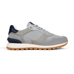 Edward Runner Leather & Suede Sneaker // Gray + Navy (US: 10)