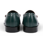 Como Leather Penny Loafer // Dark Green + Brown (US: 10.5)