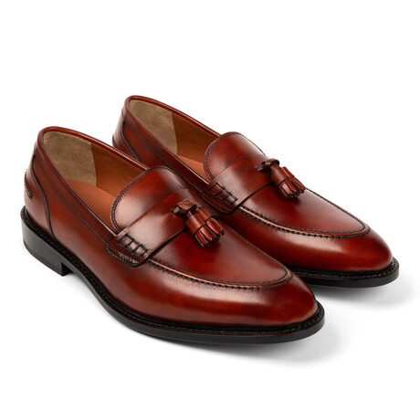 Riverton Leather Tassel Loafer // Sienna Rouge Tan (UK: 7)