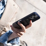 Metro Leather Wallet Case // iPhone 16 Pro (Caramel/Raven)