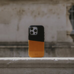 Metro Leather Wallet Case // iPhone 16 Pro (Caramel/Raven)