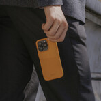 Herring Leather Magnetic Case // iPhone 16 Pro (Caramel)