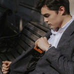 Metro Leather Wallet Case // iPhone 16 Pro (Caramel/Raven)