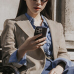 Metro Leather Wallet Case // iPhone 16 Pro (Caramel/Raven)