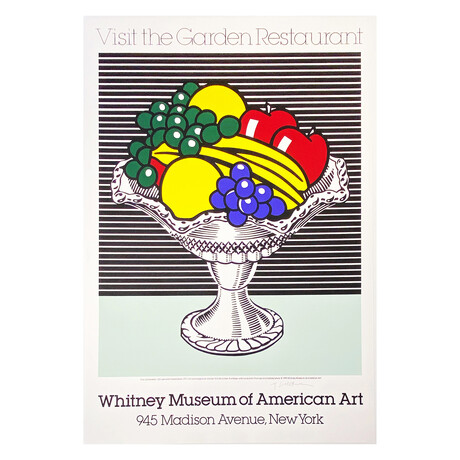 Roy Lichtenstein // Visit the Garden Restaurant - Whitney Museum of American Art Poster // 1990
