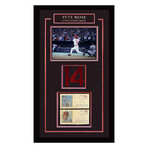 Pete Rose // Cincinnati Reds // Postal Cachets Ltd Ed // Double Signed Framed