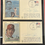 Pete Rose // Cincinnati Reds // Postal Cachets Ltd Ed // Double Signed Framed