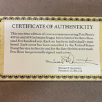 Pete Rose // Cincinnati Reds // Postal Cachets Ltd Ed // Double Signed Framed