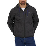 Men's // Diamond Quilted Bomber Hooded Jacket // Black (S)