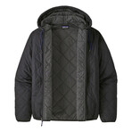 Men's // Diamond Quilted Bomber Hooded Jacket // Black (S)