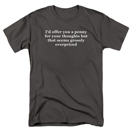 I'd Offer You A Penny for Your Thoughts T-Shirt // Charcoal (S)