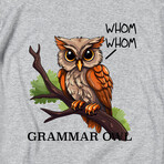 Grammar Owl T-Shirt // Gray (L)