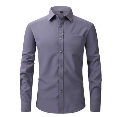 Long Sleeve Button Up Shirt // Dark Gray (XS)