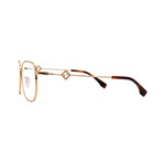 Fendi // Mens // FE50111F 030 Pilot Optical Glasses // Gold + Clear Demo Lenses