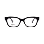 Fendi // Unisex // FE50124F 001 Square Optical Glasses // Black + Clear Demo Lenses