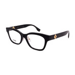Fendi // Unisex // FE50124F 001 Square Optical Glasses // Black + Clear Demo Lenses