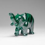 Genuine Polished Malachite Elephant Carving // 197.4 g