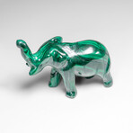 Genuine Polished Malachite Elephant Carving // 209.4 g