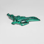 Genuine Polished Malachite Crocodile Carving