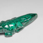Genuine Polished Malachite Alligator Carving